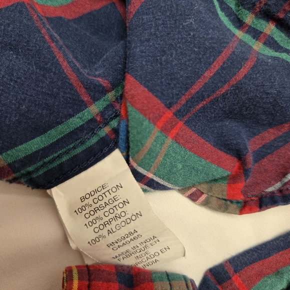 Boys The Children's Place Red Green plaid Print Button down Shirt Size 4T - Picture 5 of 8